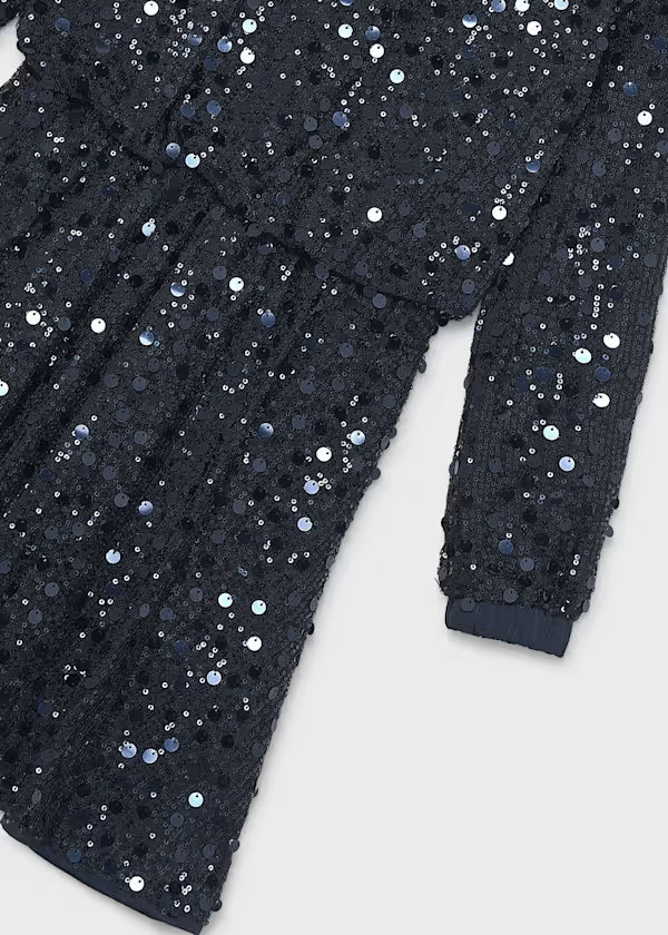 Mayoral Girls Sequin Navy Dress