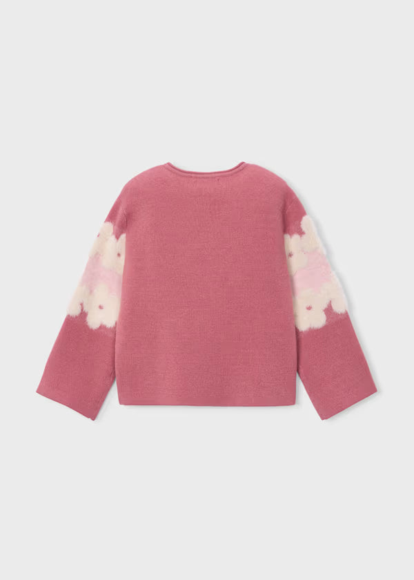 Mayoral Girls Pink Flower Sweater