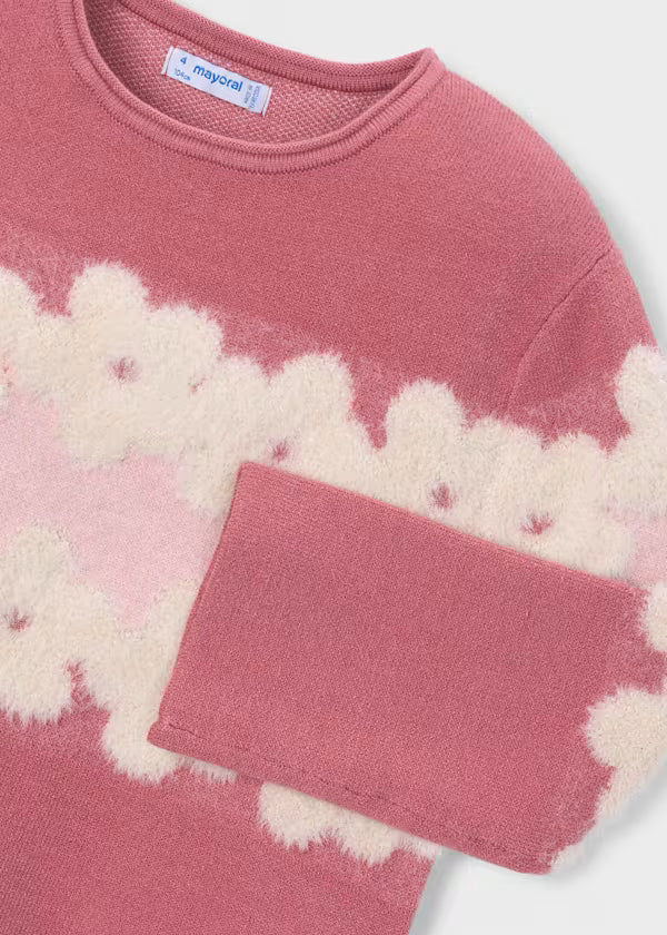 Mayoral Girls Pink Flower Sweater