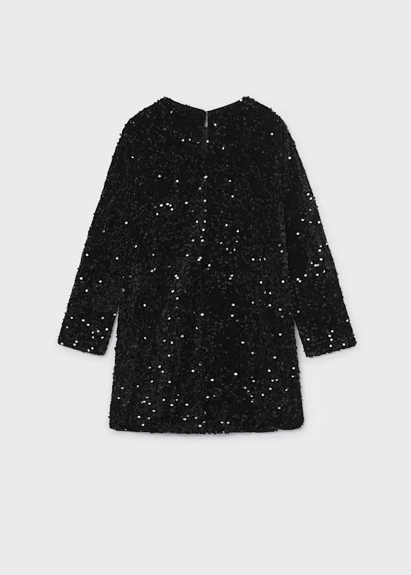 Mayoral Tween Black Velvet Sequin Dress