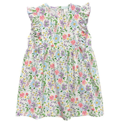 La Luna Talia Floral Dress with pastel floral print and flutter sleeves