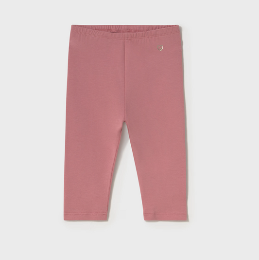 Mayoral baby girl full-length navy leggings made of soft cotton blend with elastic waistband.