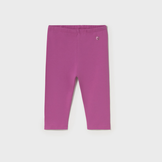 Orchid-colored baby girl leggings with elastic waistband, soft and stretchy for everyday wear.