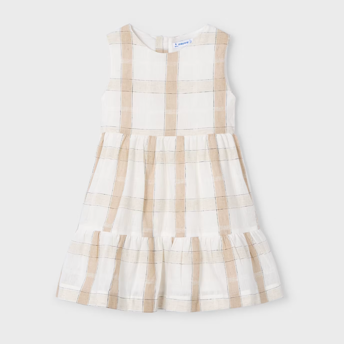 Mayoral girl's linen and cotton blend Nova dress in natural tones