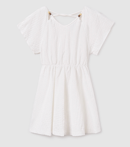 White lightweight tween girl swim cover up by Mayoral