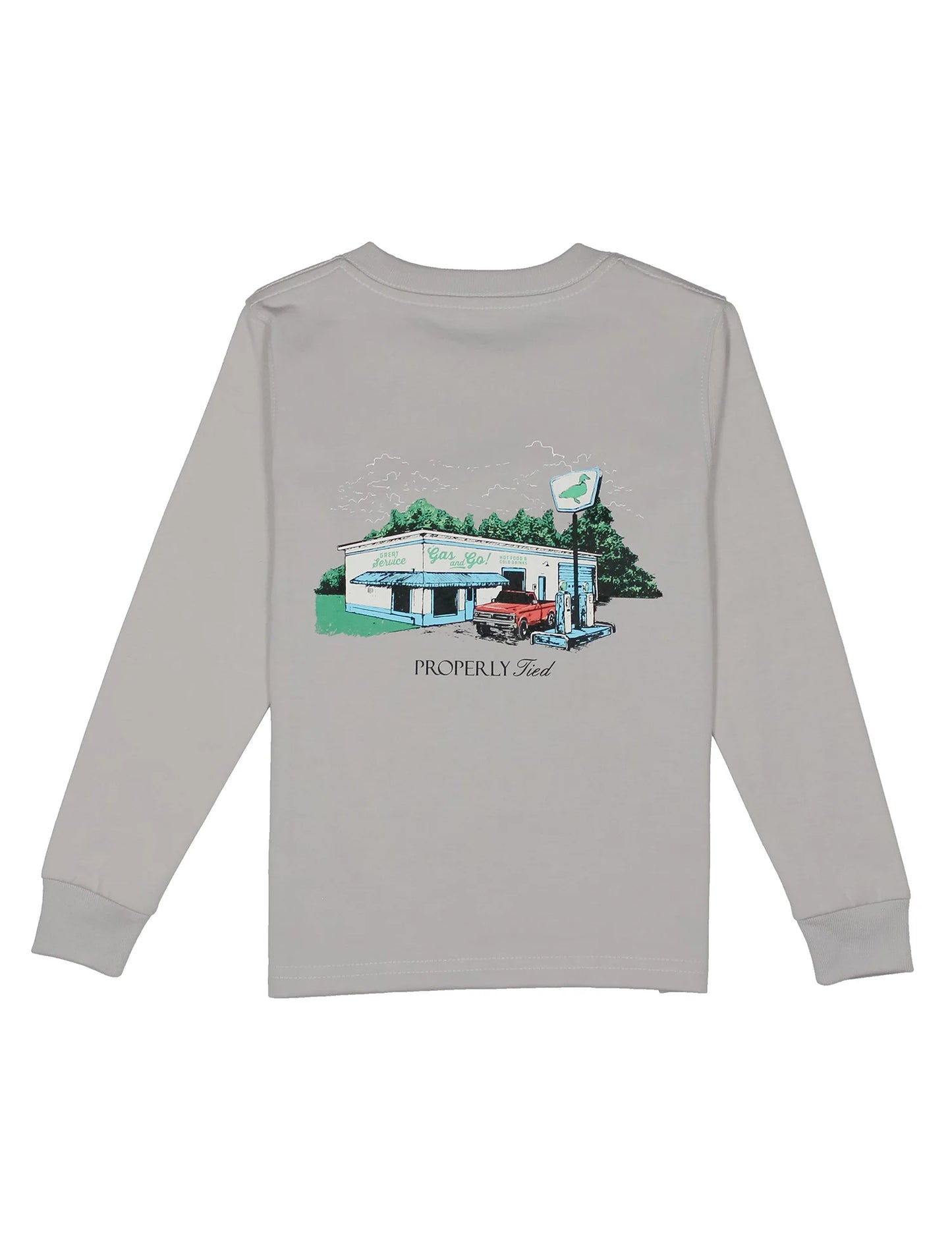 Properly Tied Service Station on Ice Grey