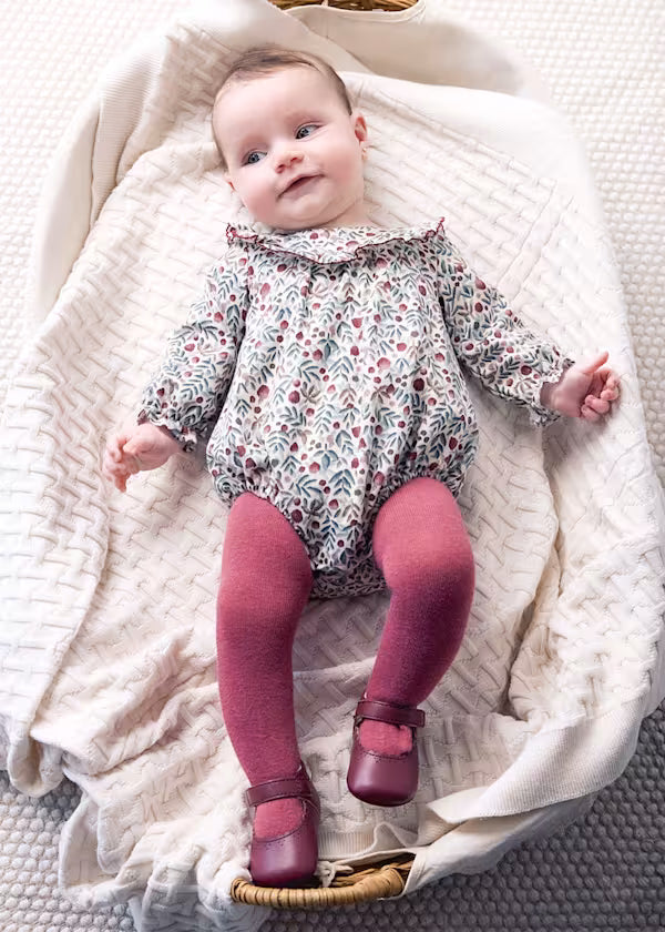Mayoral Baby Floral Romper & Tights Set