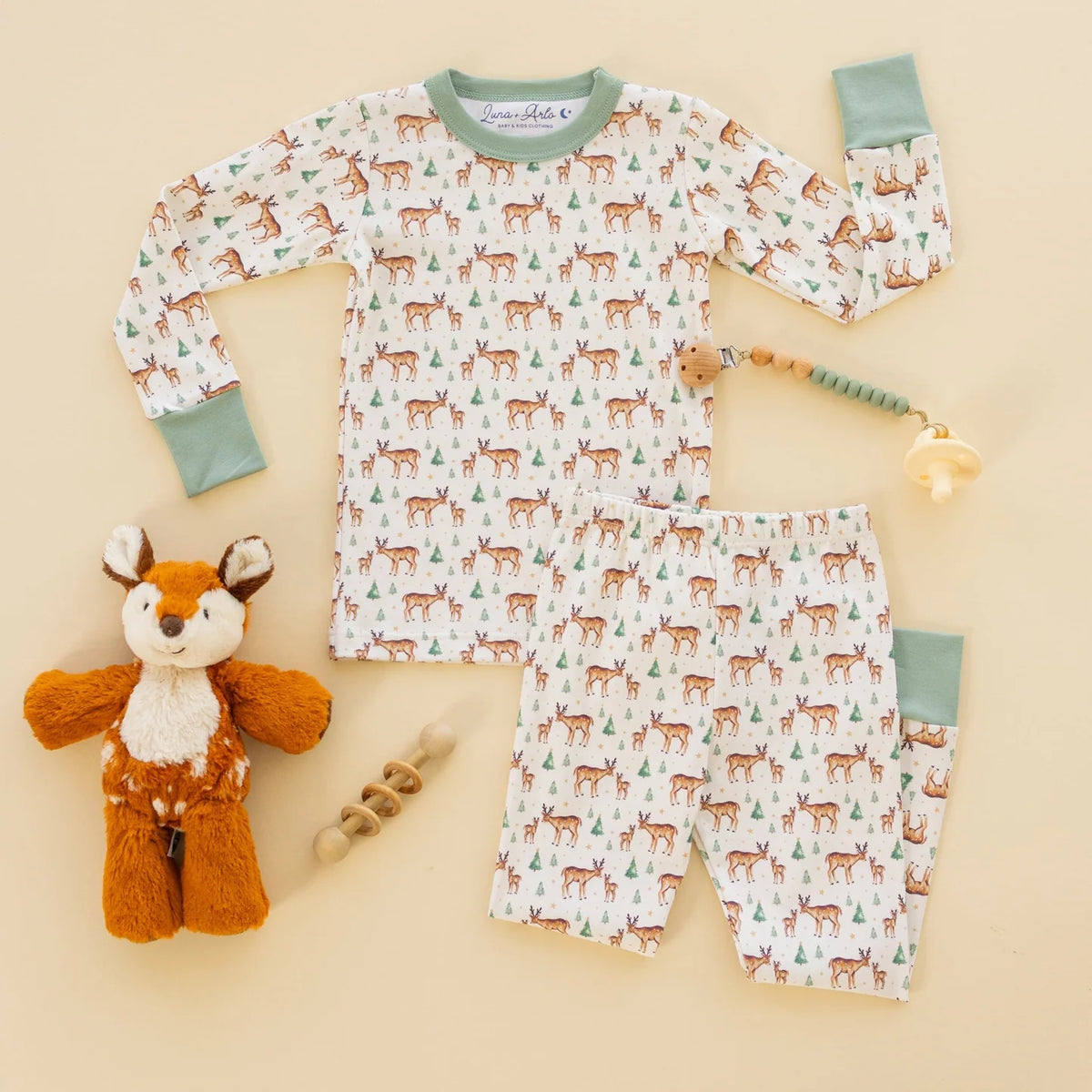 Luna & Arlo Woodland Buck Long Pajama Set