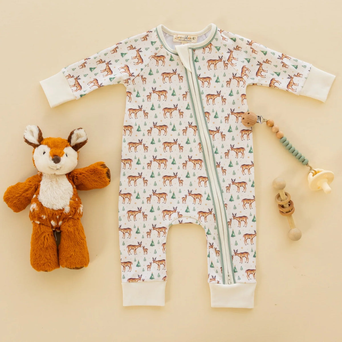Luna & Arlo Woodland Buck Playsuit