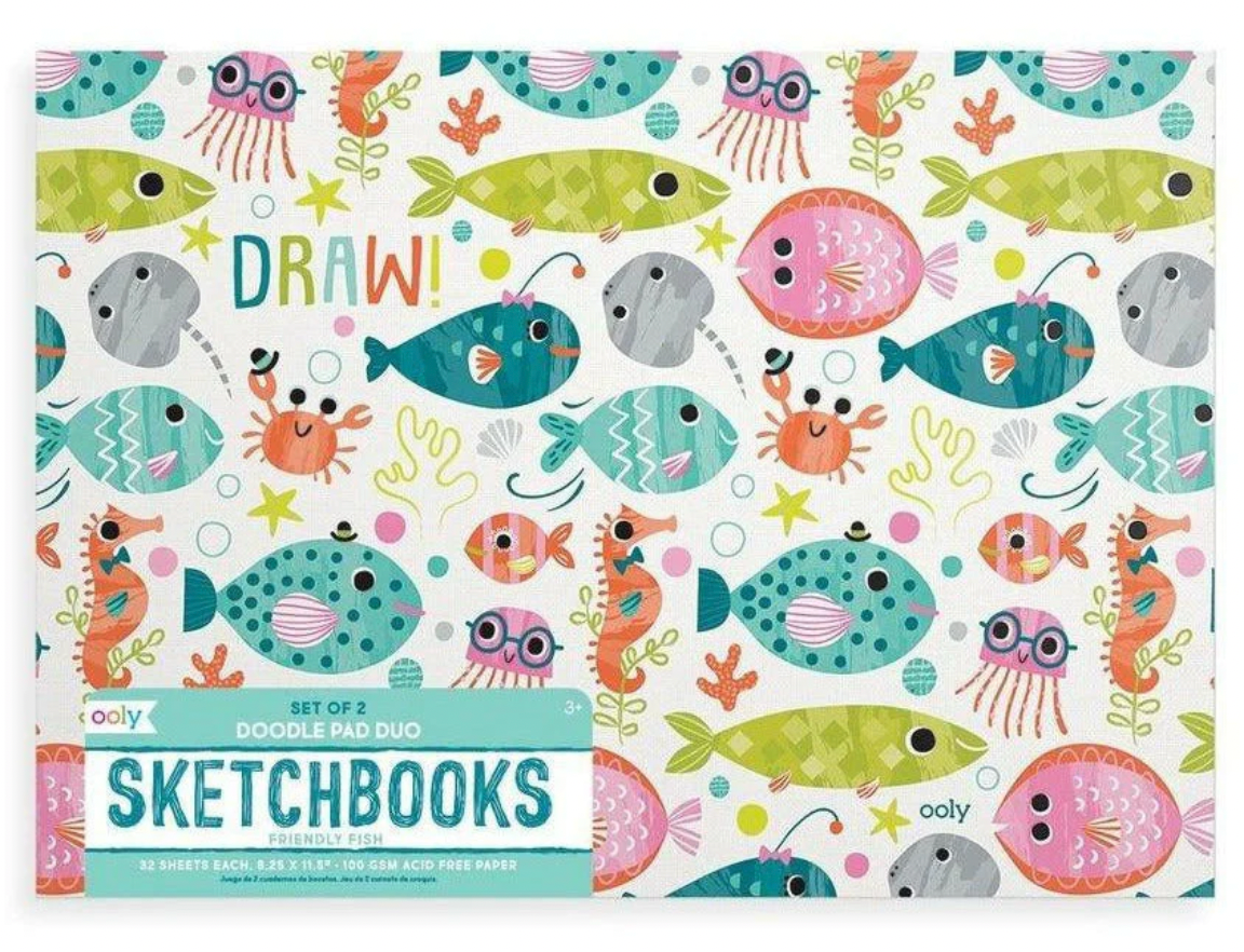 Ooly Doodle Pad Duo Sketchbooks: Friendly Fish