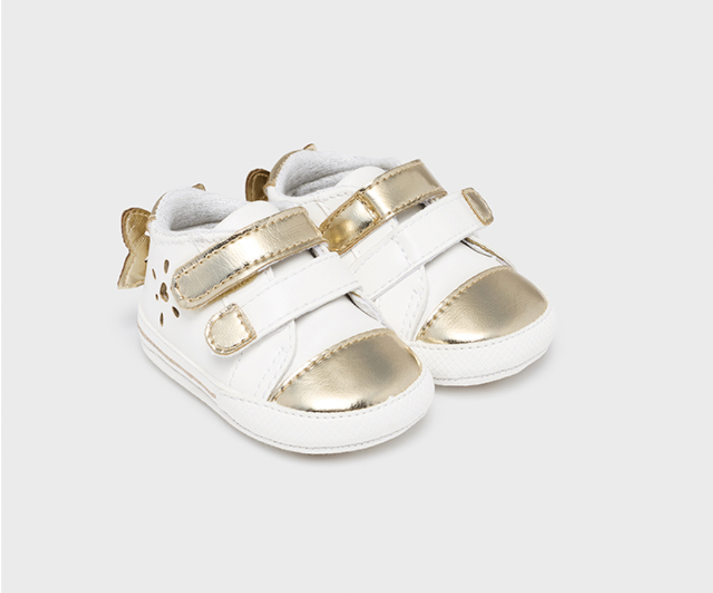 Mayoral Infant White with Gold Sneaker Shoes