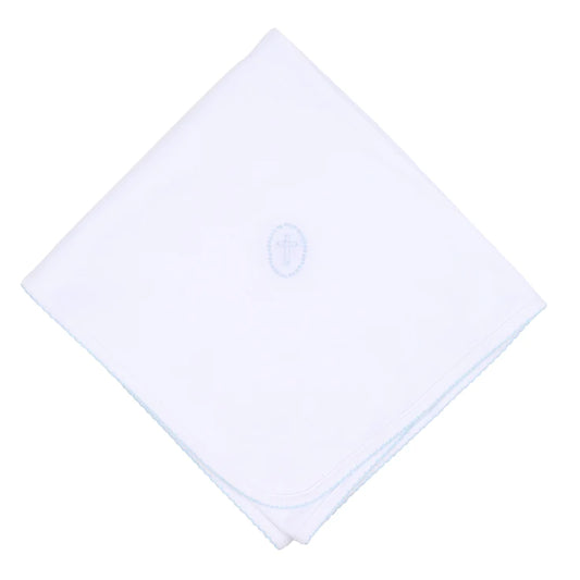 Magnolia Baby Blessed Blue Embroidered Receiving Blanket